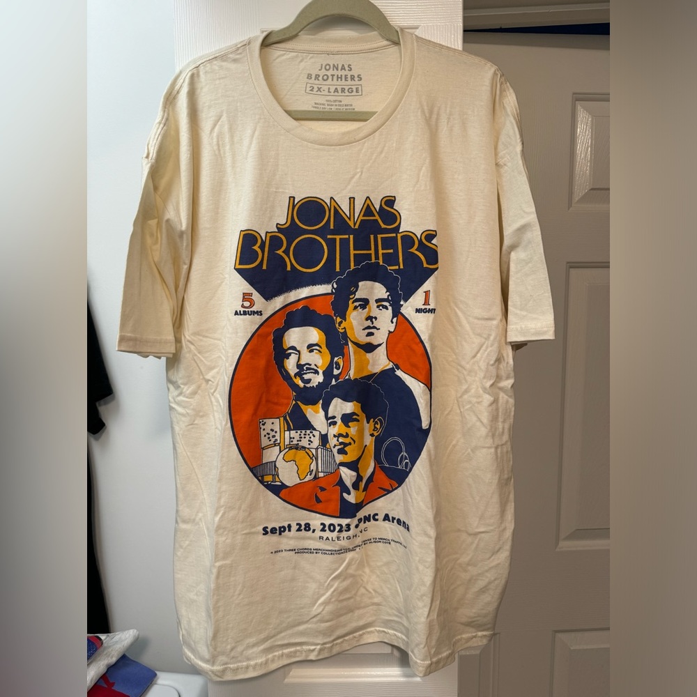 Jonas Brothers “The Tour: Five Albums, One Night” Tour Graphic tee RALEIGH, NC